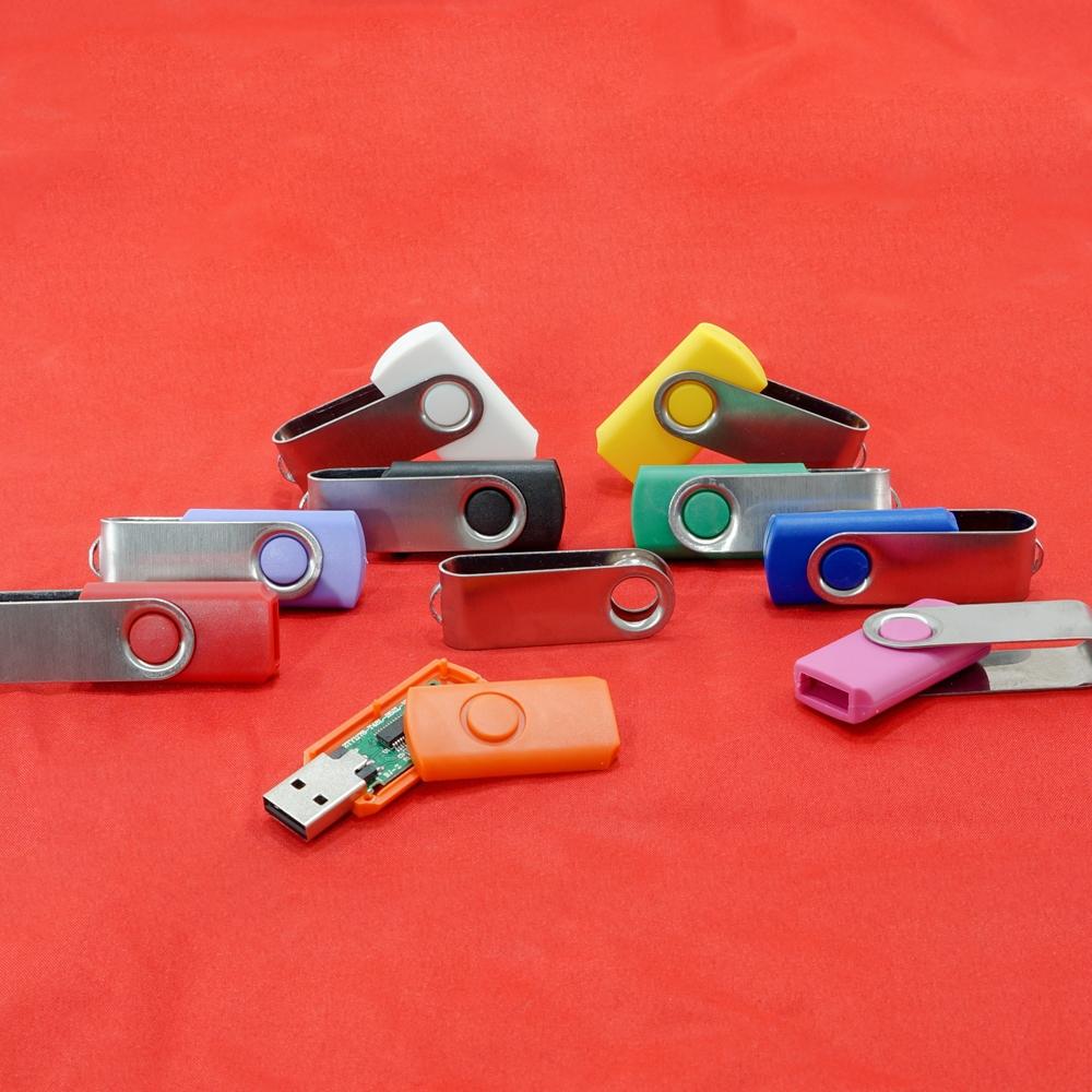 13960-ESC-Carcaça Pen Drive Giratório Escovado