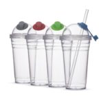 13866-Copo Plástico 480ml com Canudo