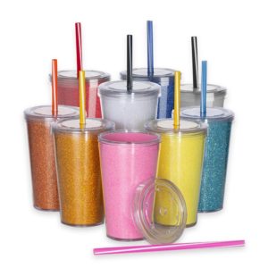 14250-Copo de Acrílico 550ml com Canudo