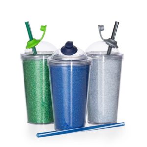14249-Copo de Acrílico 550ml com Suporte Canudo