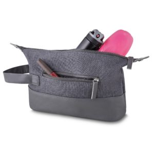 13987-Necessaire Nylon com detalhes em Couro Sintético