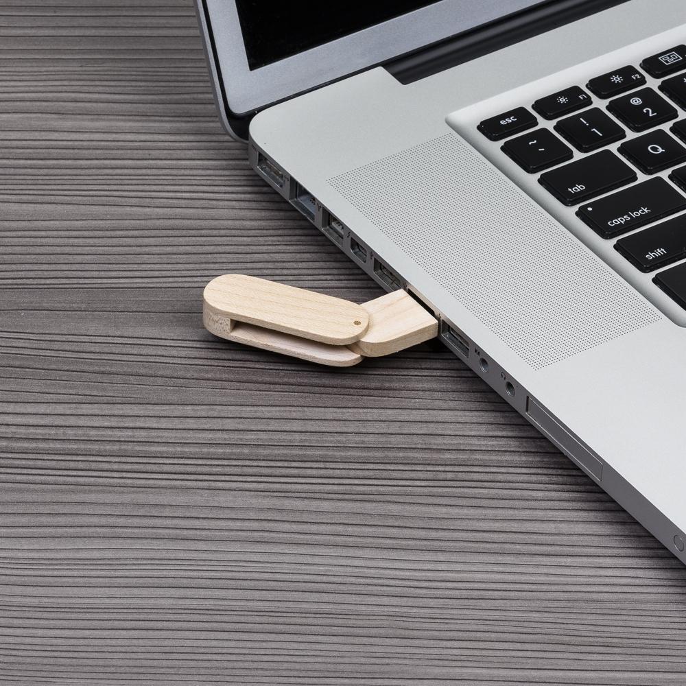 00033-4GB-Pen Drive 4GB Bambu Giratório