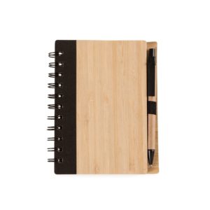 13775-Bloco de Anotações Bambu com Caneta
