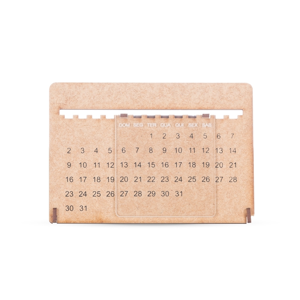 13856-Calendário Permanente MDF com Acrílico